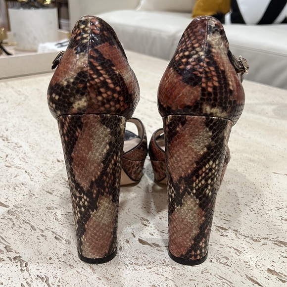 NEW L.K. Bennett Python Leather Sandals size 11 Cross dressing or transgender - Picture 4 of 6